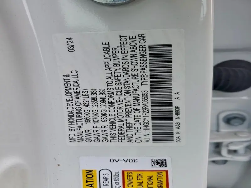 2024 HONDA ACCORD LX  