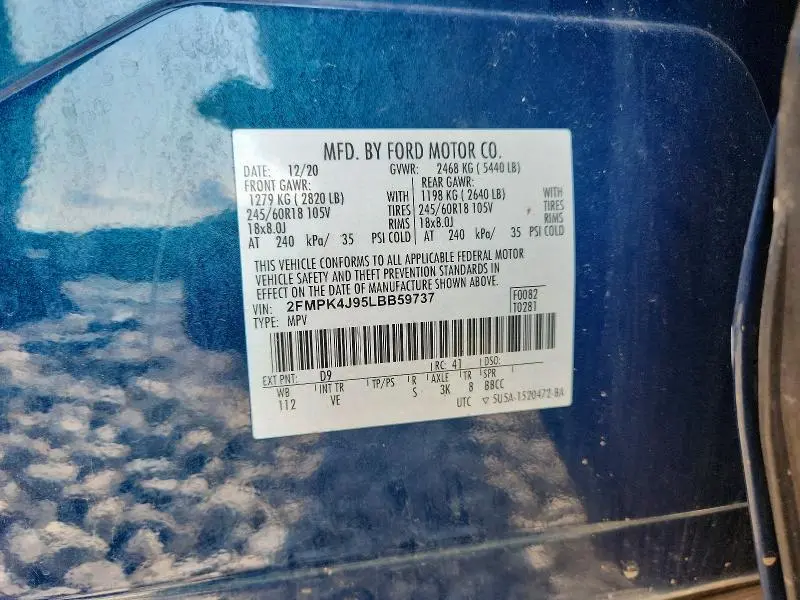 2020 FORD EDGE SEL  