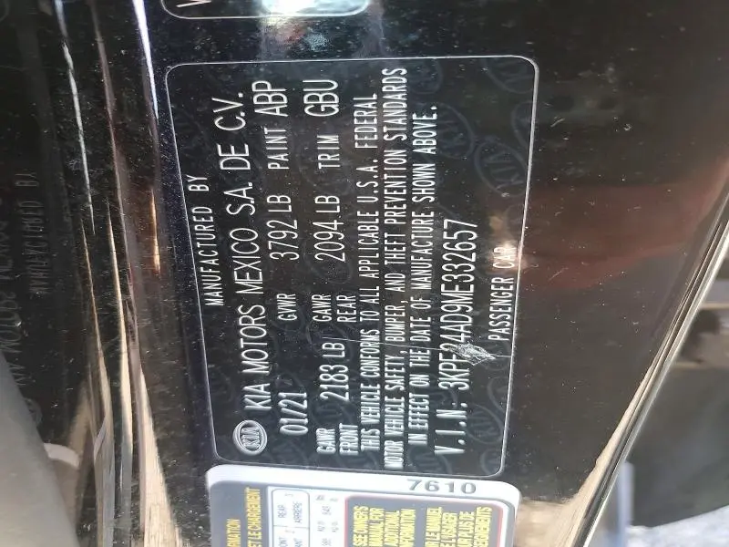 2021 KIA FORTE LXS  