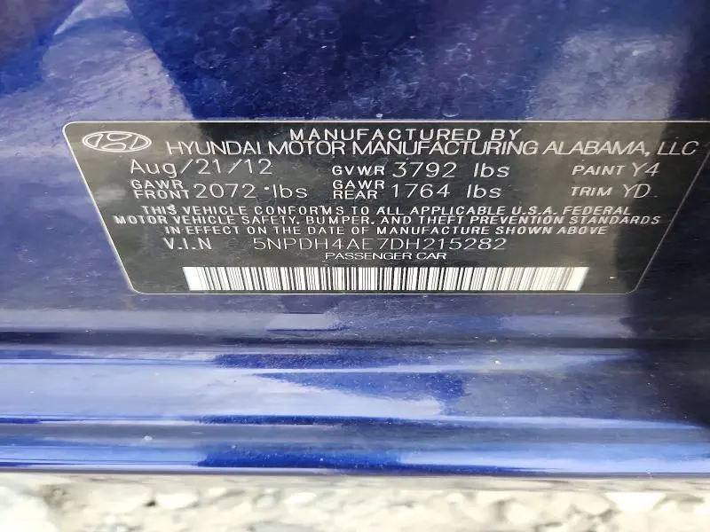 2013 HYUNDAI ELANTRA GLS  