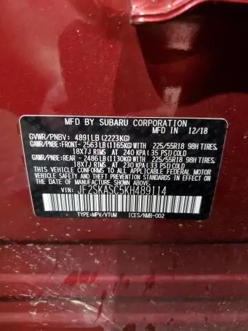 2019 SUBARU FORESTER LIMITED  