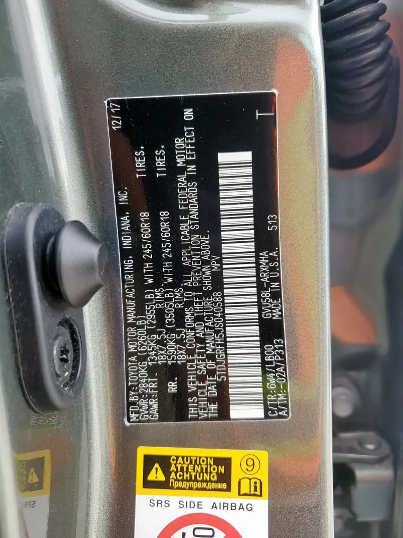 2018 TOYOTA HIGHLANDER HYBRID  