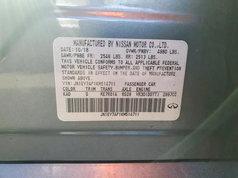 2019 INFINITI Q50 3.0T SPORT  