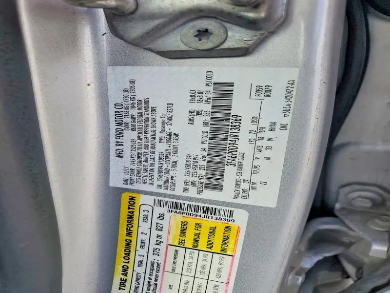 2018 FORD FUSION TITANIUM/PLATINUM  