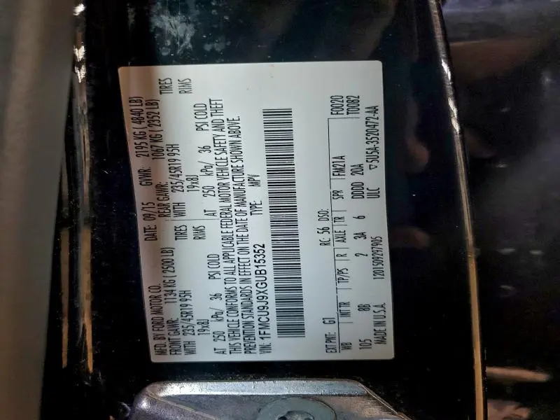 2016 FORD ESCAPE TITANIUM  