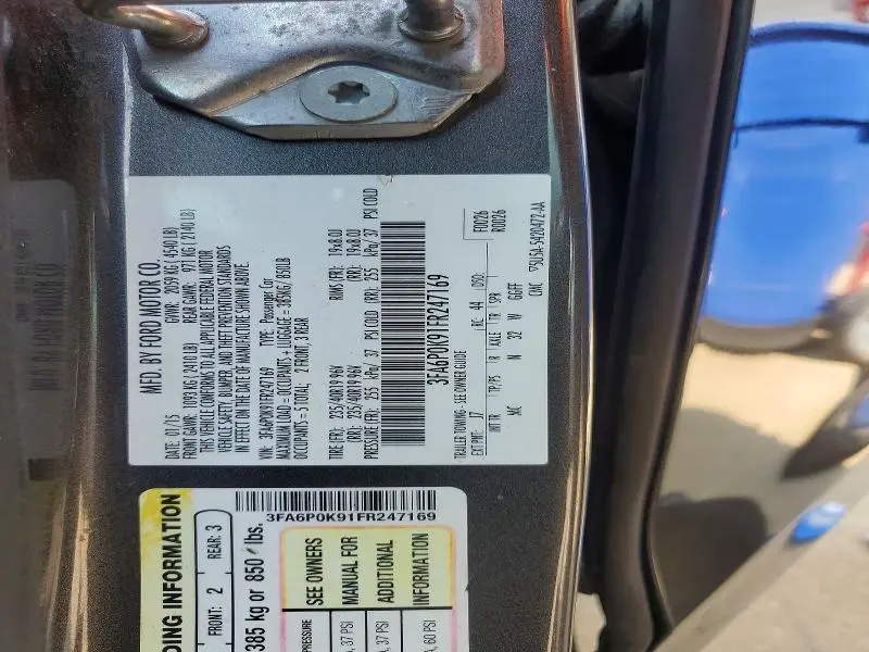2015 FORD FUSION TITANIUM  