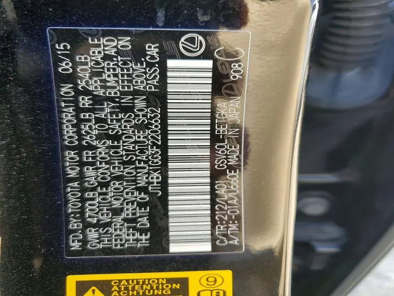 2015 LEXUS ES 350 BASE  