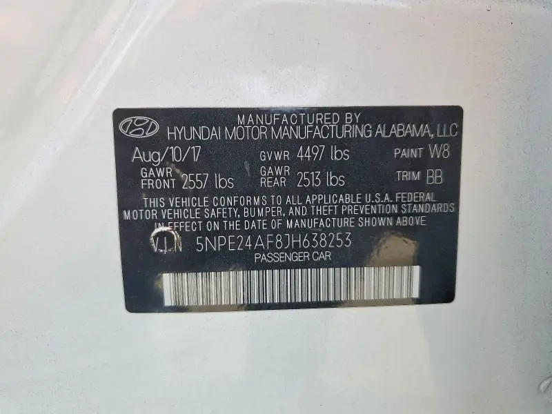2018 HYUNDAI SONATA SE  