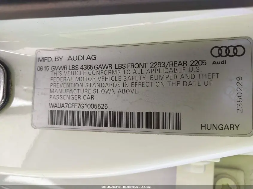 2016 AUDI A3 1.8T PREMIUM