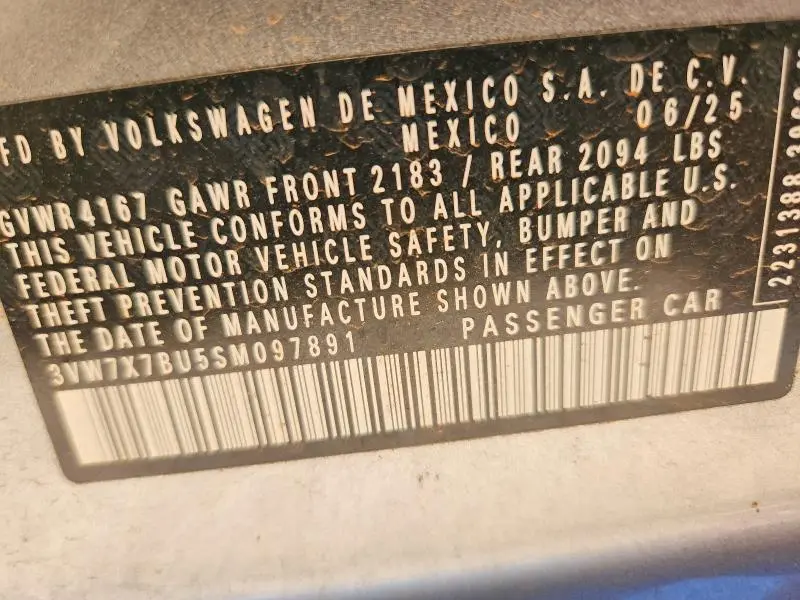 2025 VOLKSWAGEN JETTA SE  