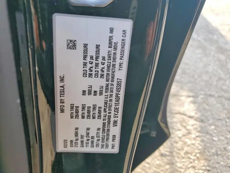 2023 TESLA MODEL 3   