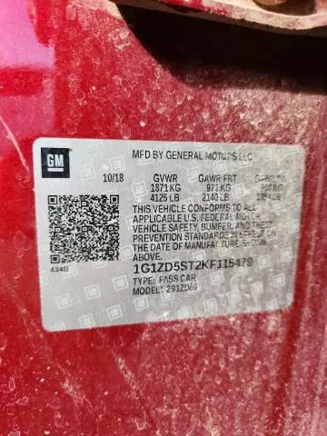2019 CHEVROLET MALIBU LT  