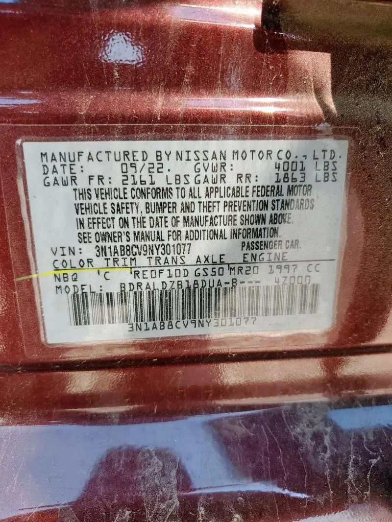 2022 NISSAN SENTRA SV