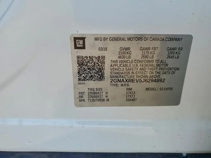 2018 CHEVROLET EQUINOX LS  