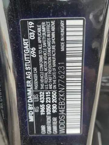 2019 MERCEDES-BENZ CLA 250  