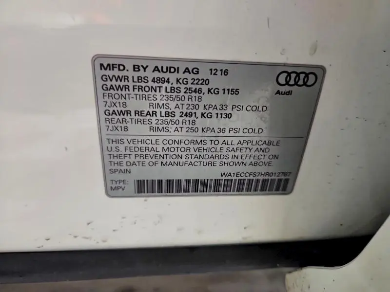 2017 AUDI Q3 PREMIUM  