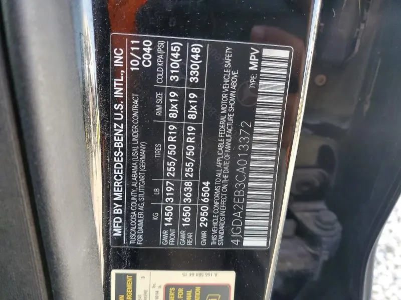 2012 MERCEDES-BENZ ML 350 BLUETEC  