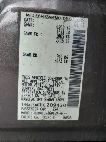 2013 NISSAN ALTIMA 2.5  