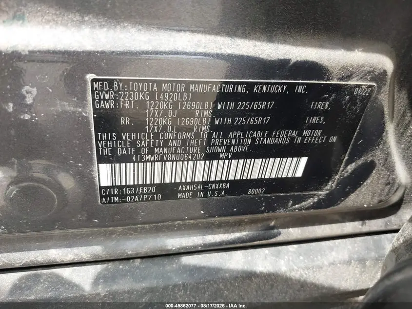 2022 TOYOTA RAV4 HYBRID LE