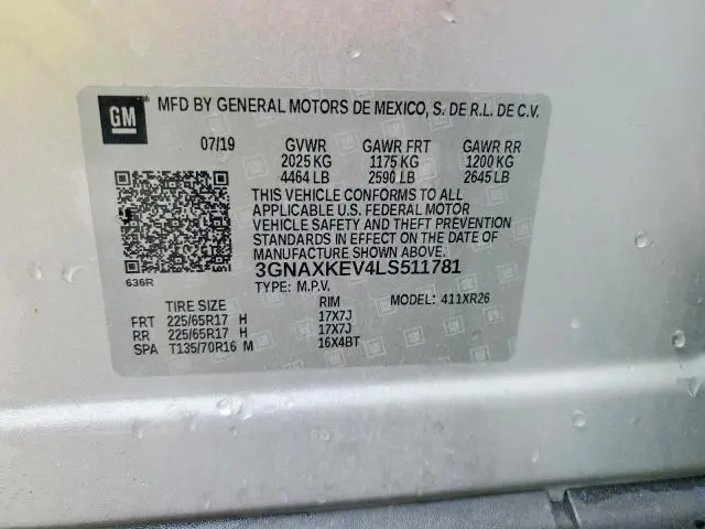 2020 CHEVROLET EQUINOX LT  
