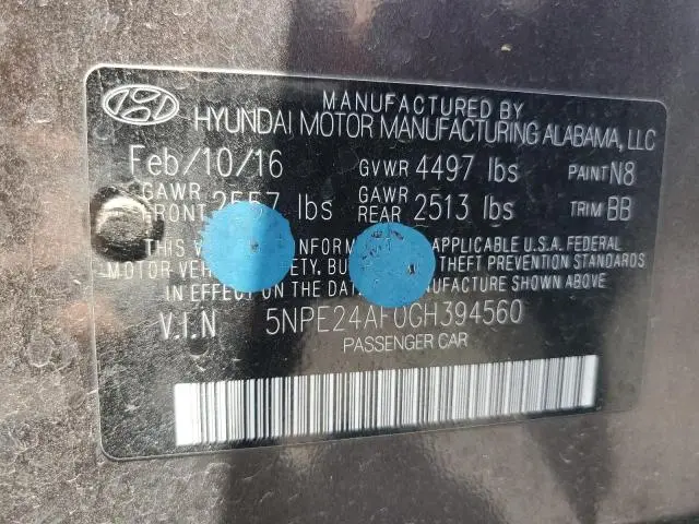 2016 HYUNDAI SONATA SE  