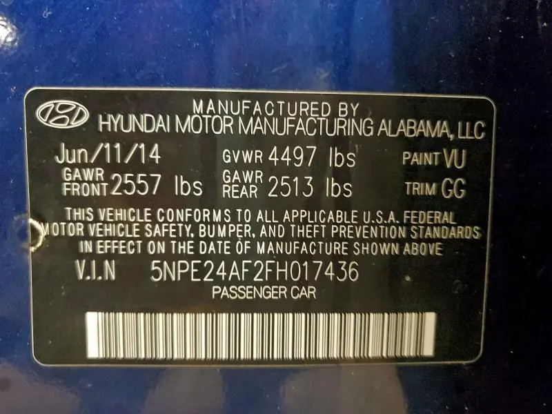 2015 HYUNDAI SONATA SE  