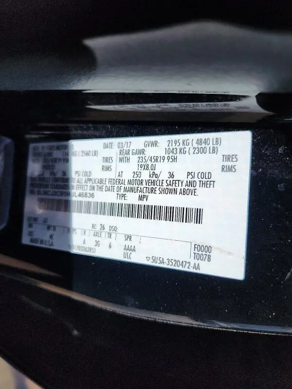 2017 LINCOLN MKC RESERVE  