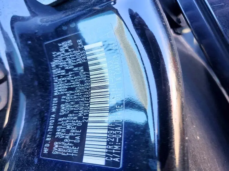 2011 TOYOTA COROLLA S  