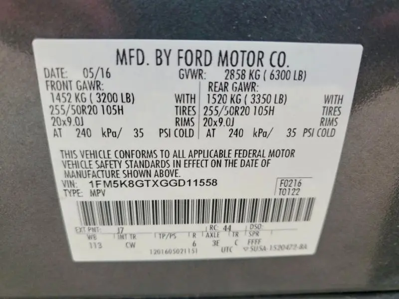 2016 FORD EXPLORER SPORT  