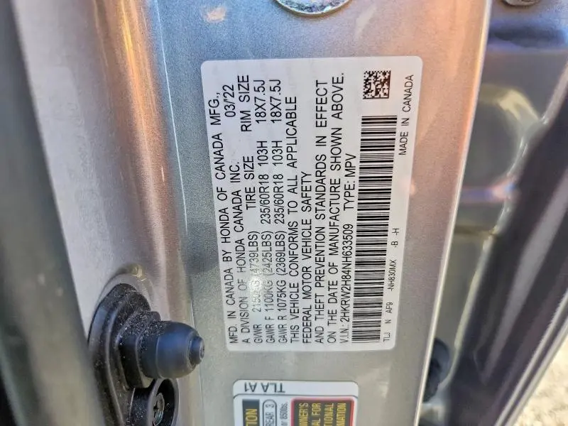 2022 HONDA CR-V EXL  