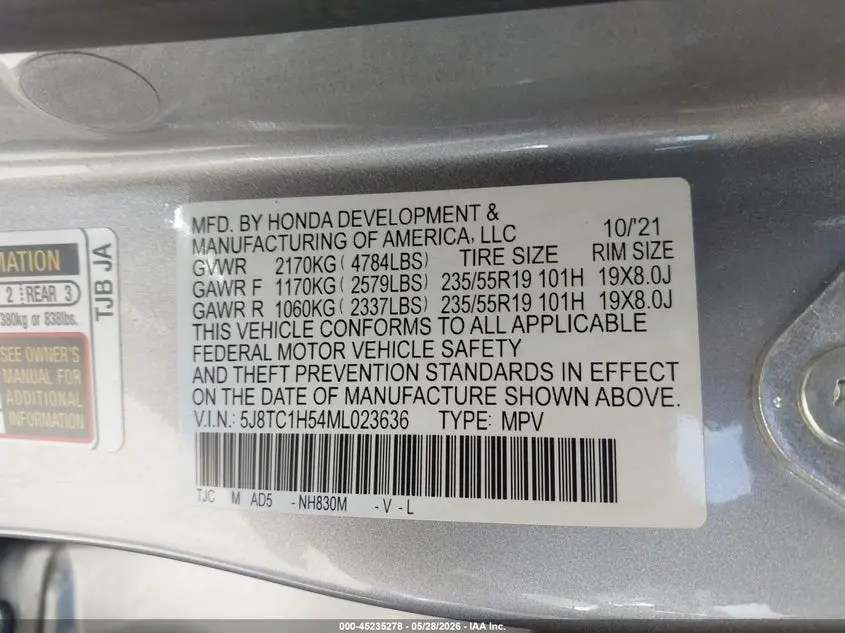 2021 ACURA RDX TECHNOLOGY PACKAGE