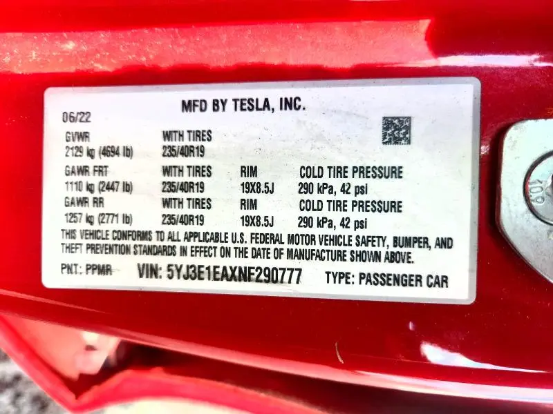 2022 TESLA MODEL 3   