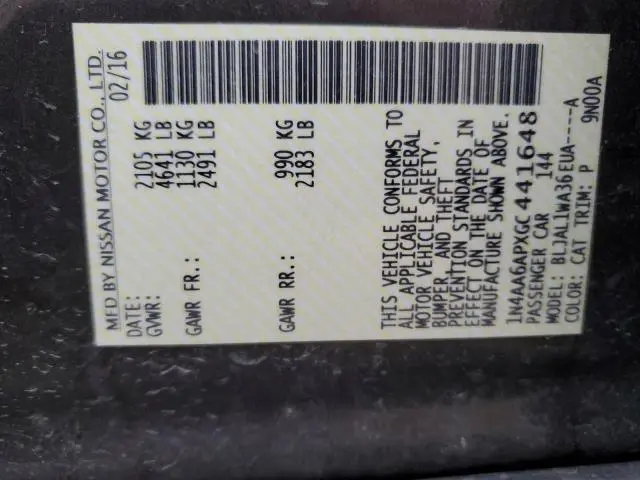 2016 NISSAN MAXIMA 3.5S  