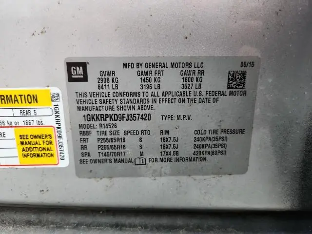 2015 GMC ACADIA SLE  