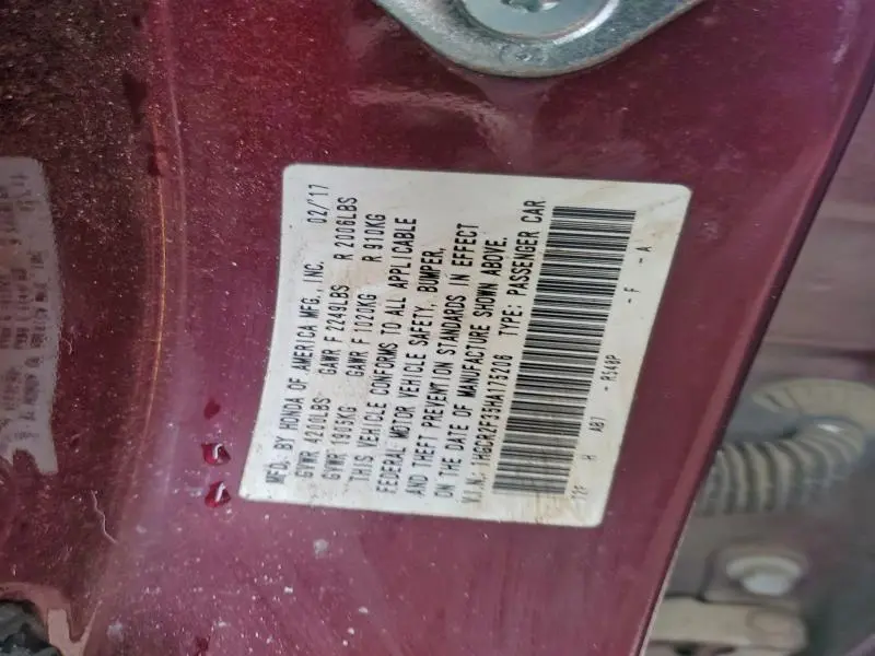 2017 HONDA ACCORD LX  