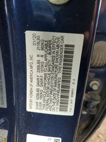 2020 HONDA ACCORD EX  