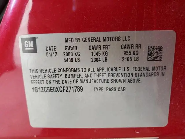 2012 CHEVROLET MALIBU 1LT  