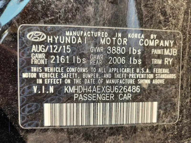 2016 HYUNDAI ELANTRA VALUE EDITION  