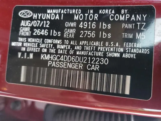 2013 HYUNDAI GENESIS 3.8L  