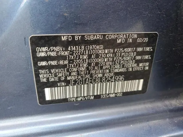 2020 SUBARU CROSSTREK PREMIUM  