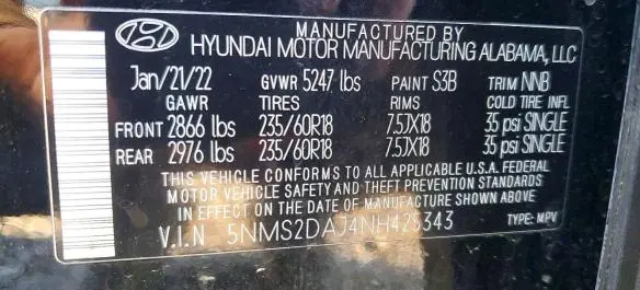 2022 HYUNDAI SANTA FE SEL  