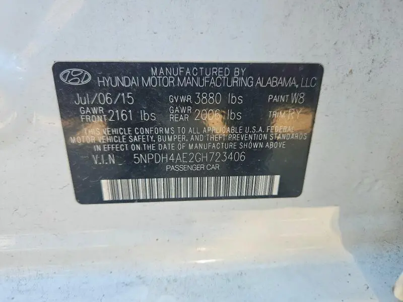 2016 HYUNDAI ELANTRA VALUE EDITION  