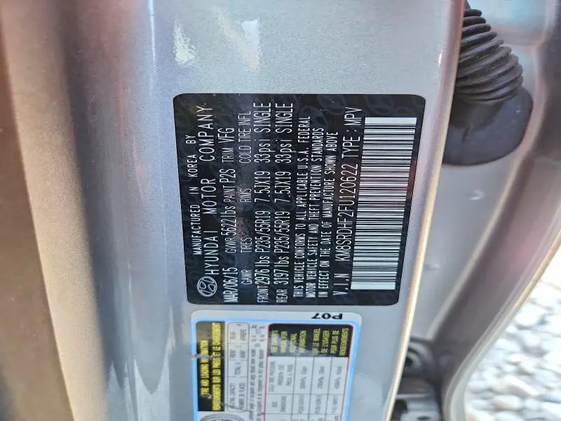 2015 HYUNDAI SANTA FE LIMITED  