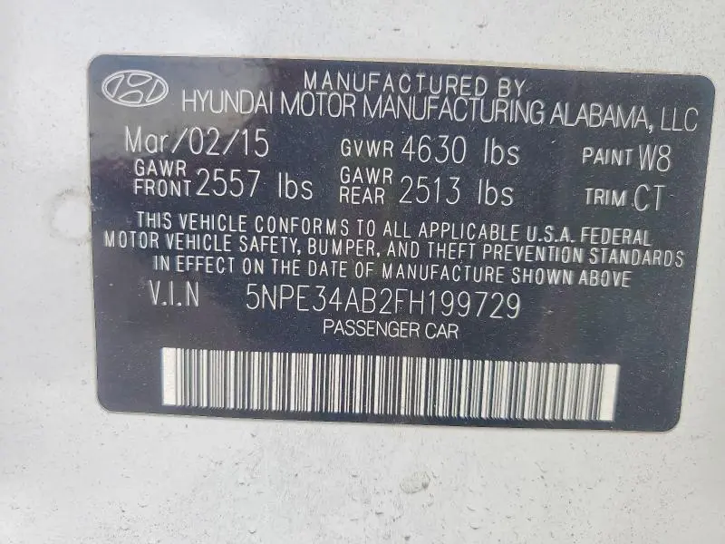 2015 HYUNDAI SONATA LIMITED 2.0T  