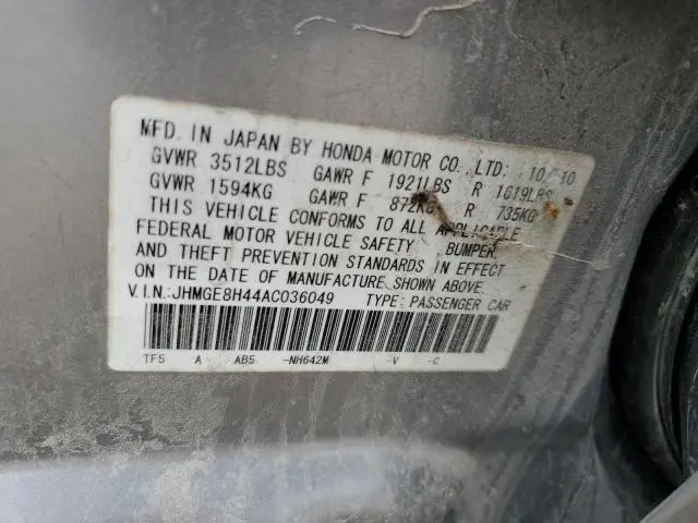 2010 HONDA FIT SPORT  