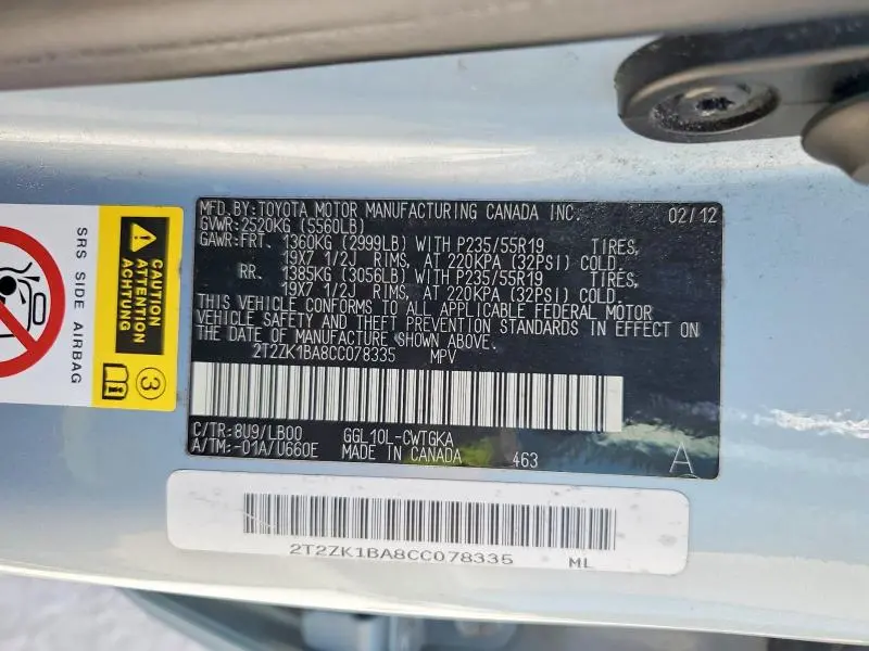 2012 LEXUS RX 350  
