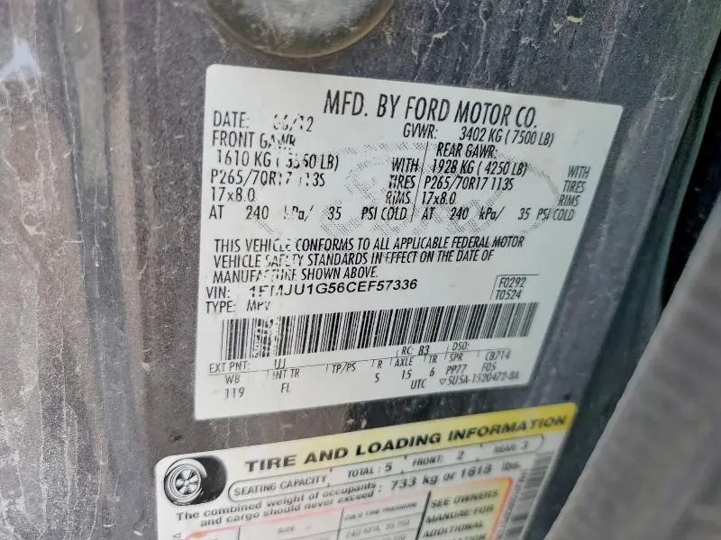 2012 FORD EXPEDITION XL  