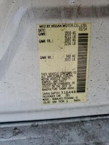 2014 NISSAN ALTIMA 2.5  