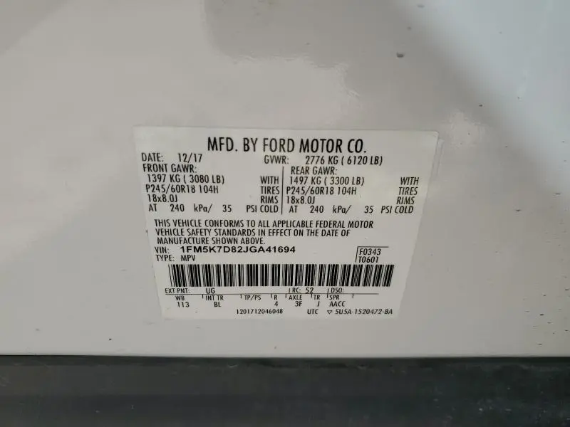 2018 FORD EXPLORER XLT  