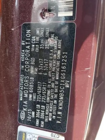 2016 KIA SEDONA LX